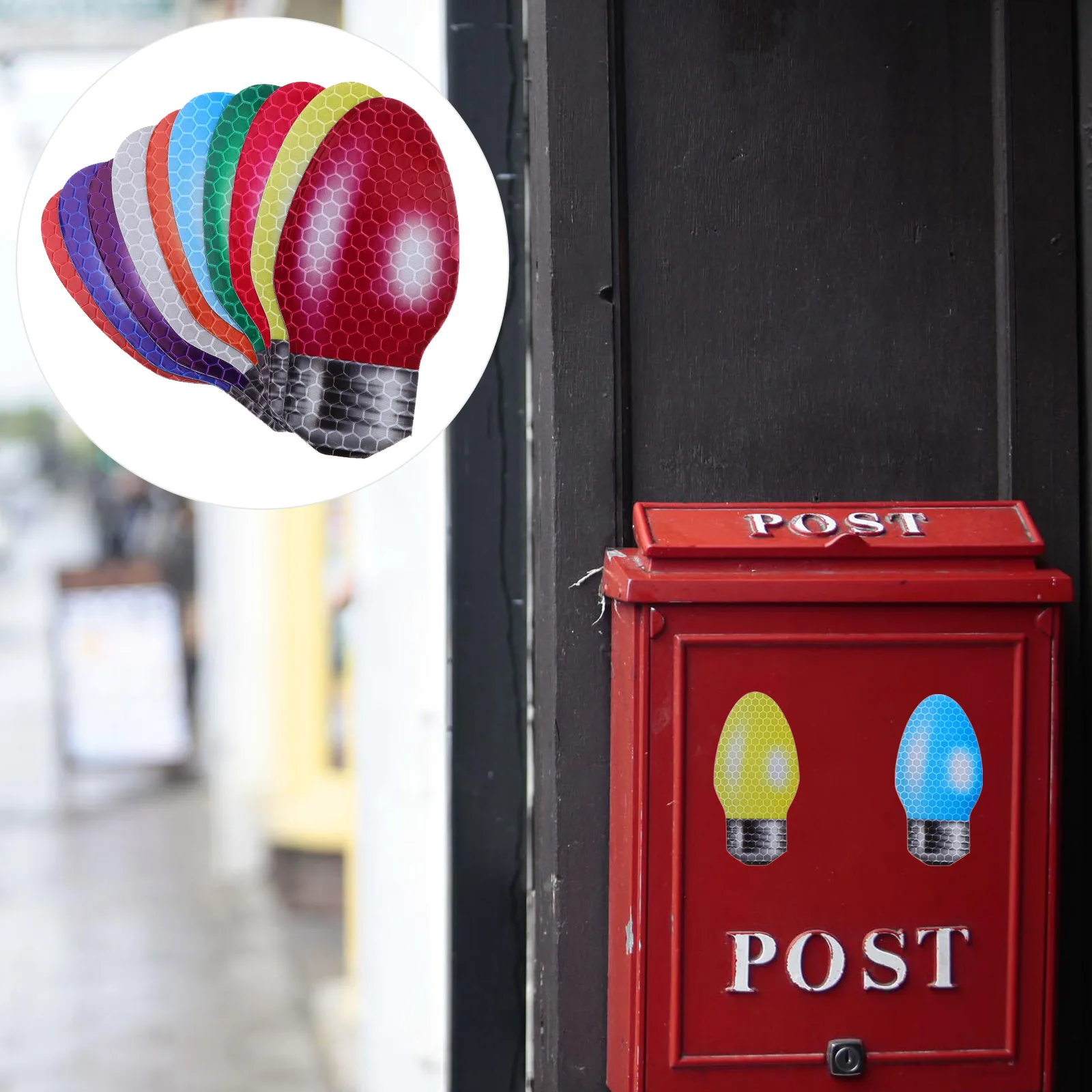 

30Pcs Fun Light Bulb Magnets Reflective Car Decoration Stickers for Holidays Glow in Sunlight Headlights Waterproof for Metal