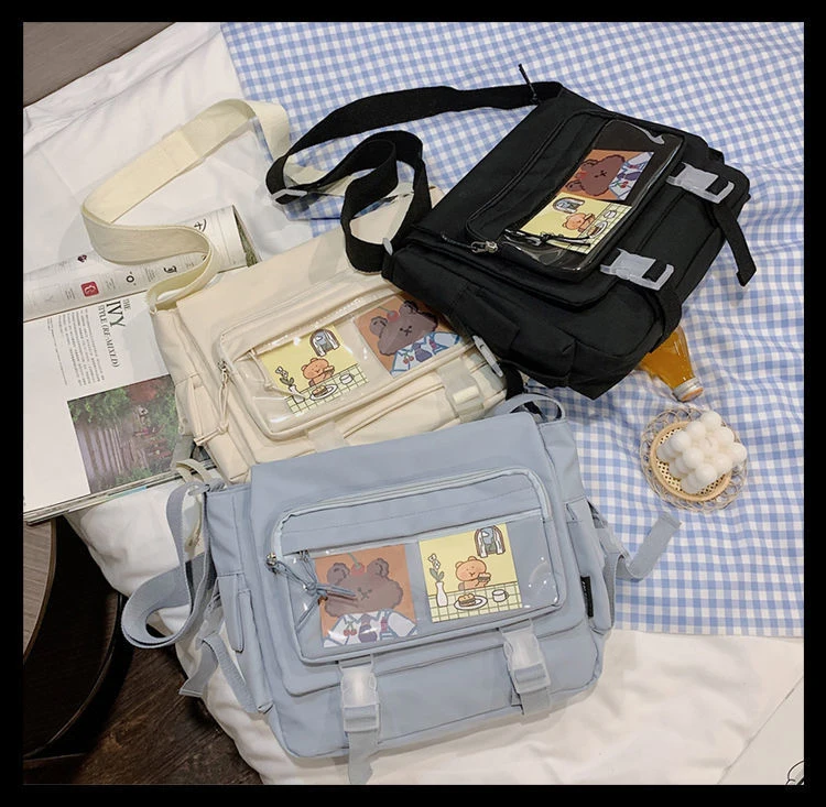 Kawaii Itabag im japanischen Stil für Puppen, große Handtaschen, neue Nylon-Schultaschen für Mädchen im Teenageralter, Umhängetasche, JK-Umhängetasche – Detail 4