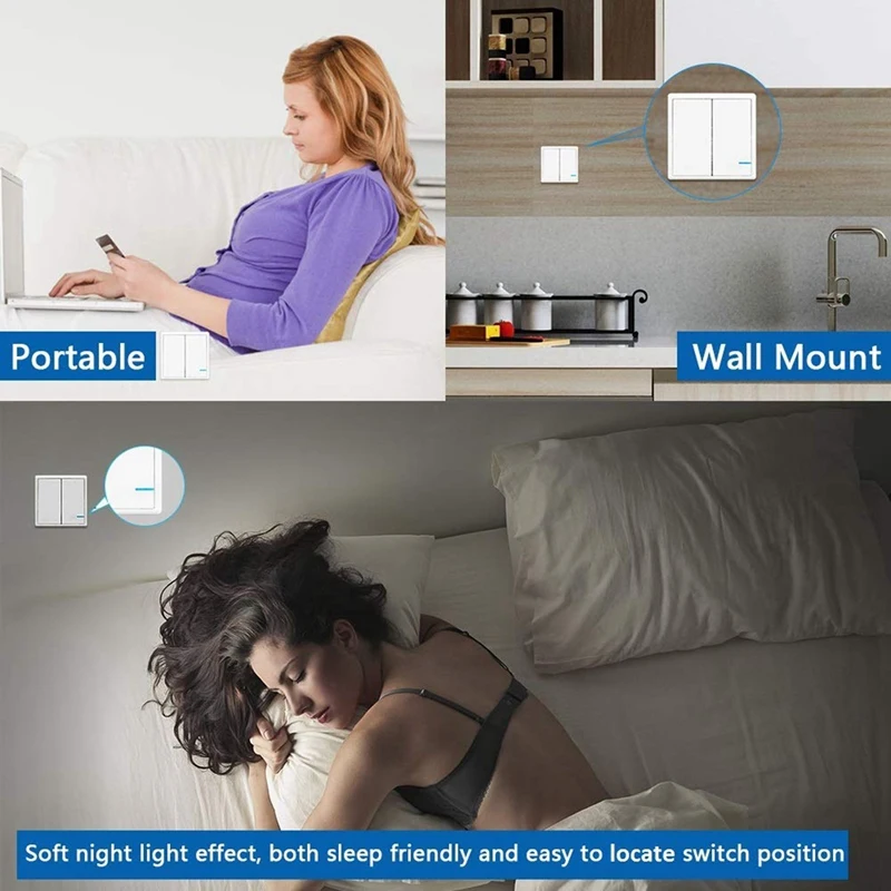 Wireless Light Switch And Receiver Kit, Outdoor 1969Ft Indoor 130Ft, No Wiring, No Wifi, Remote Control For LED Light