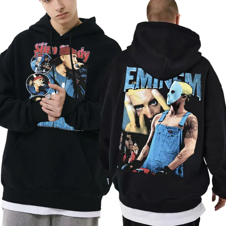 Sudadera con capucha con estampado de Rap Slim Shady I\'m Marshall matthers Eminem Anger Manager Tour para hombre, de gran tamaño Sudadera con