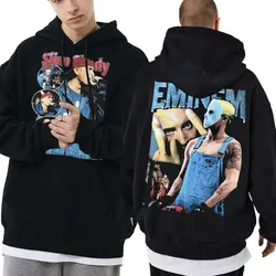 Hoodie gráfico de grandes dimensões masculino, sou Marshall, Mathers, Eminem, Raiva, Management Tour, Rap Slim Shady, Hip Hop Sweatshirt