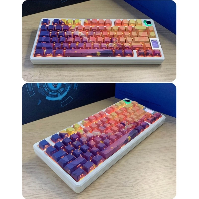 PBT Backlit Keycaps Keycap Set Side Print Through DyeSublimations Teclado Mecânico Keycap Set 134PCS