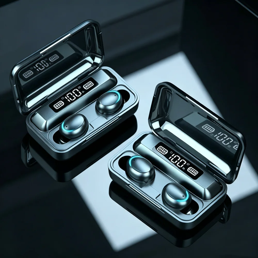 TWS Wireless Earphones Bluetooth Noise Canceling earbuds Stereo Headphone LED Display Sports Headset With Mic