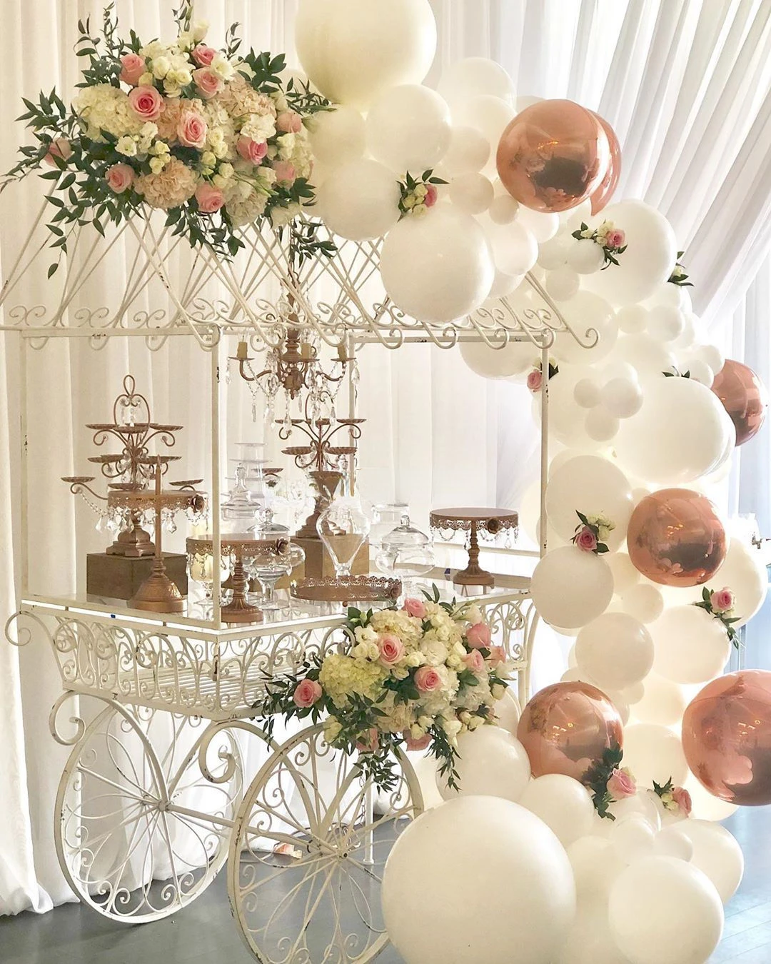 candy display cart for wedding cake candy flower decoration