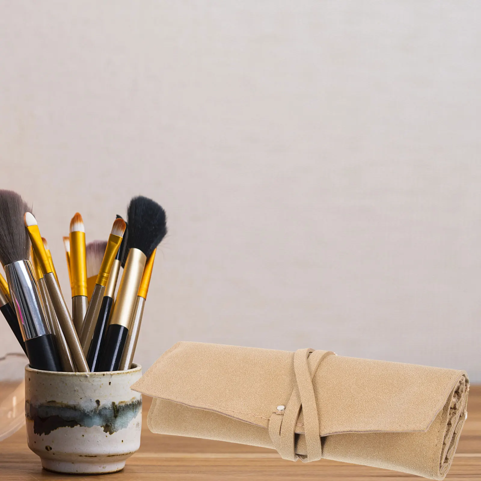 Makeup Brush Bag Portable Storage Case ganizer Rolling Tool Pouch Toiletry Lightweight Durable Suede Fabric Practical