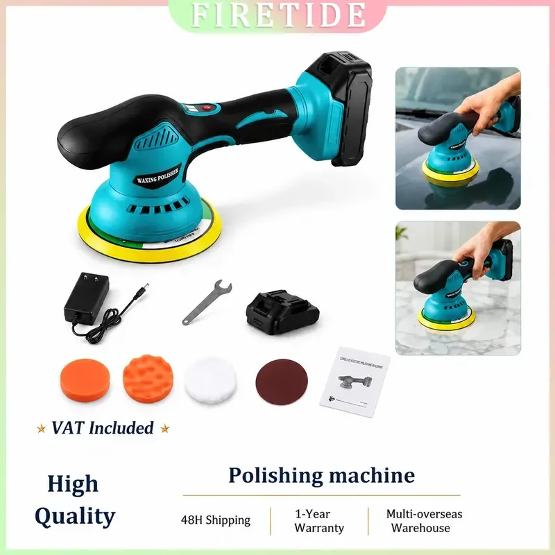 Cordless Car Polisher 6 Gears Electric Auto Polishing Waxing Machine 8 Variable Speeds Repairing Sander Tool Car Accessories