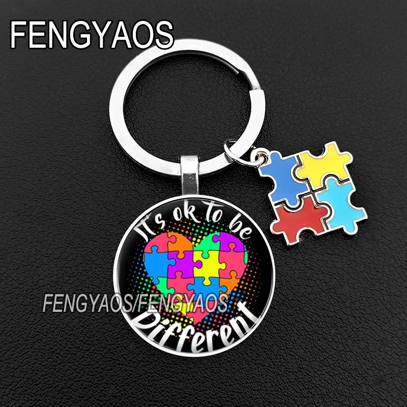 New Autism Awareness Key Chains  Autistic Symbol  Keychains Gift for Friends