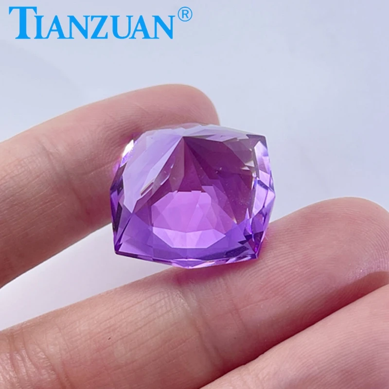 32.93ct Natural Amethyst Vivid Purple Color Brilliant Cut Loose Gem Stone with GRC Certified