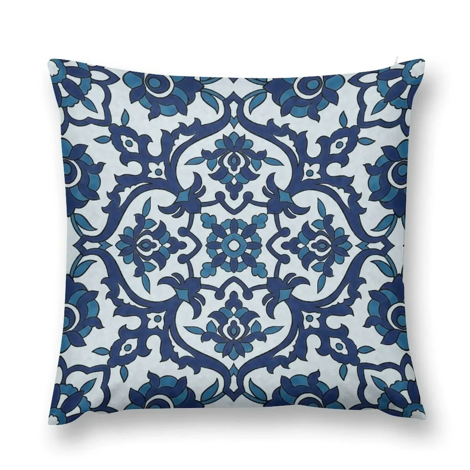 Blue Portuguese Azulejos Floral Tile Pattern Throw Pillow covers for pillows luxury throw pillow covers pillow