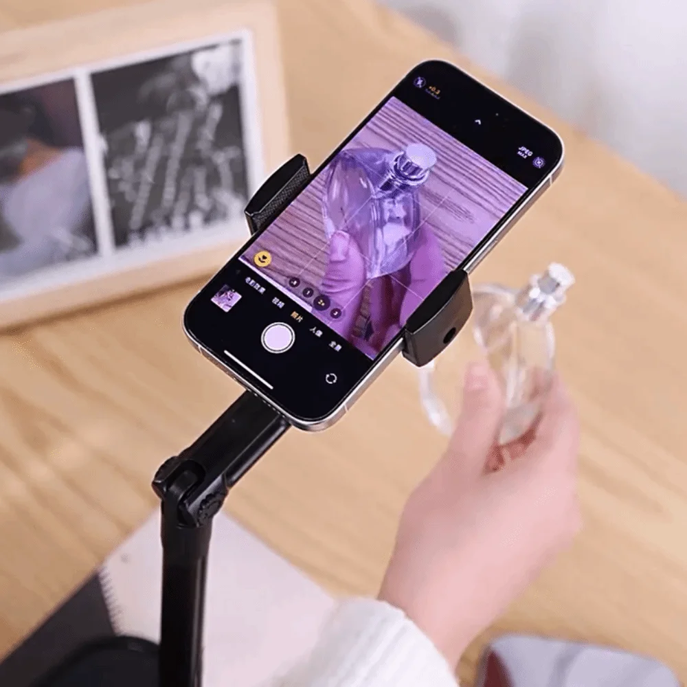 2 في 1 حامل هاتف تلسكوبي قاعدة مستقرة علوية حامل هاتف سطح المكتب المحمولة العالمي حامل جوّال بلاستيكي المحمول #3