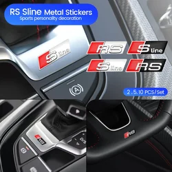 New Aluminium Alloy Car Steering Wheel 3D Sticker Emblem For Audi SLine RS Logo A3 A4 A5 A6 A7 A8 Q3 Q5 RS3 RS4 RS5 RS6 S3 S4 S5