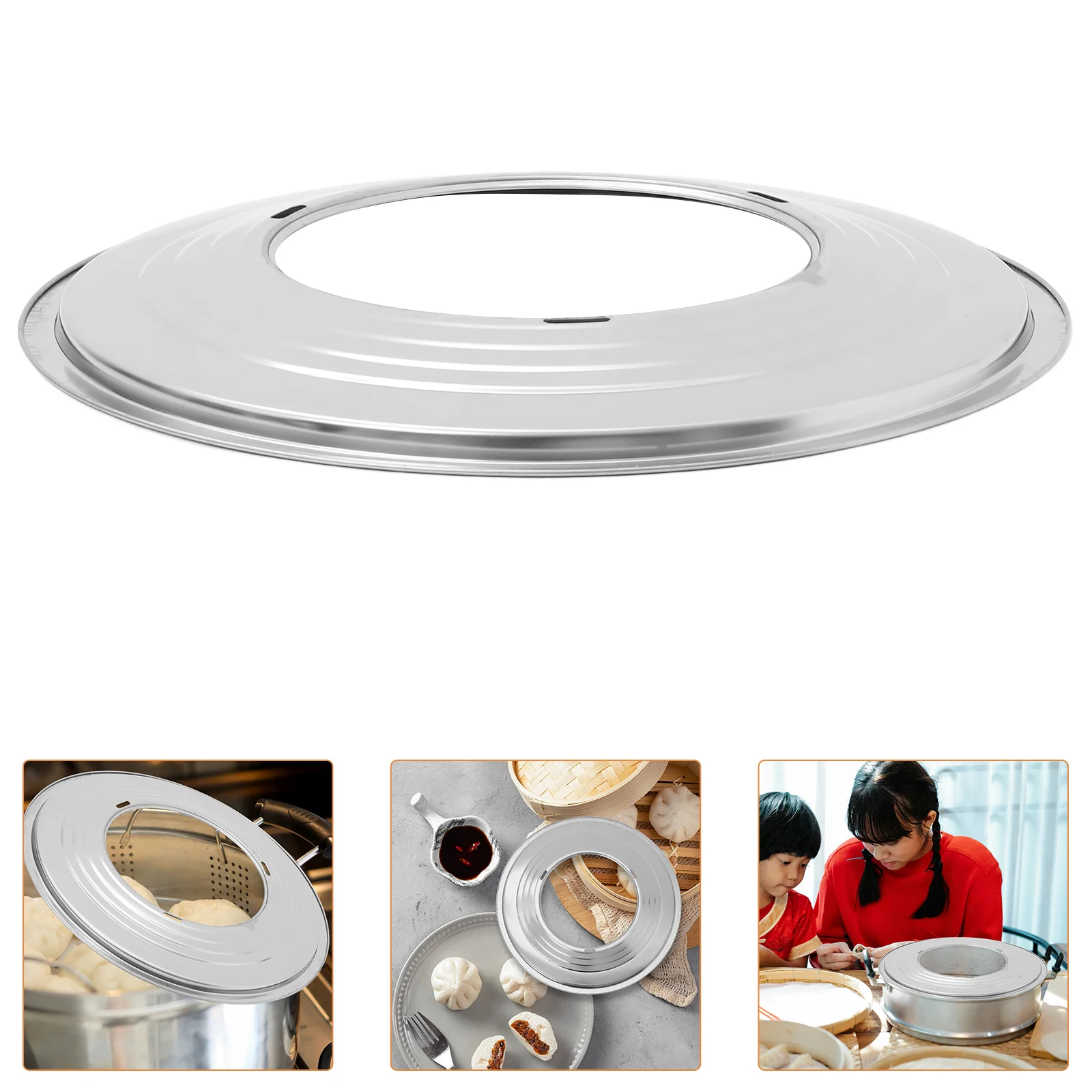 

1pcs Stainless Steel Steaming Ring 20Cm Round Kitchen Tool For Food Steaming Cooker Rack Steamer Pot Adapter Cooking