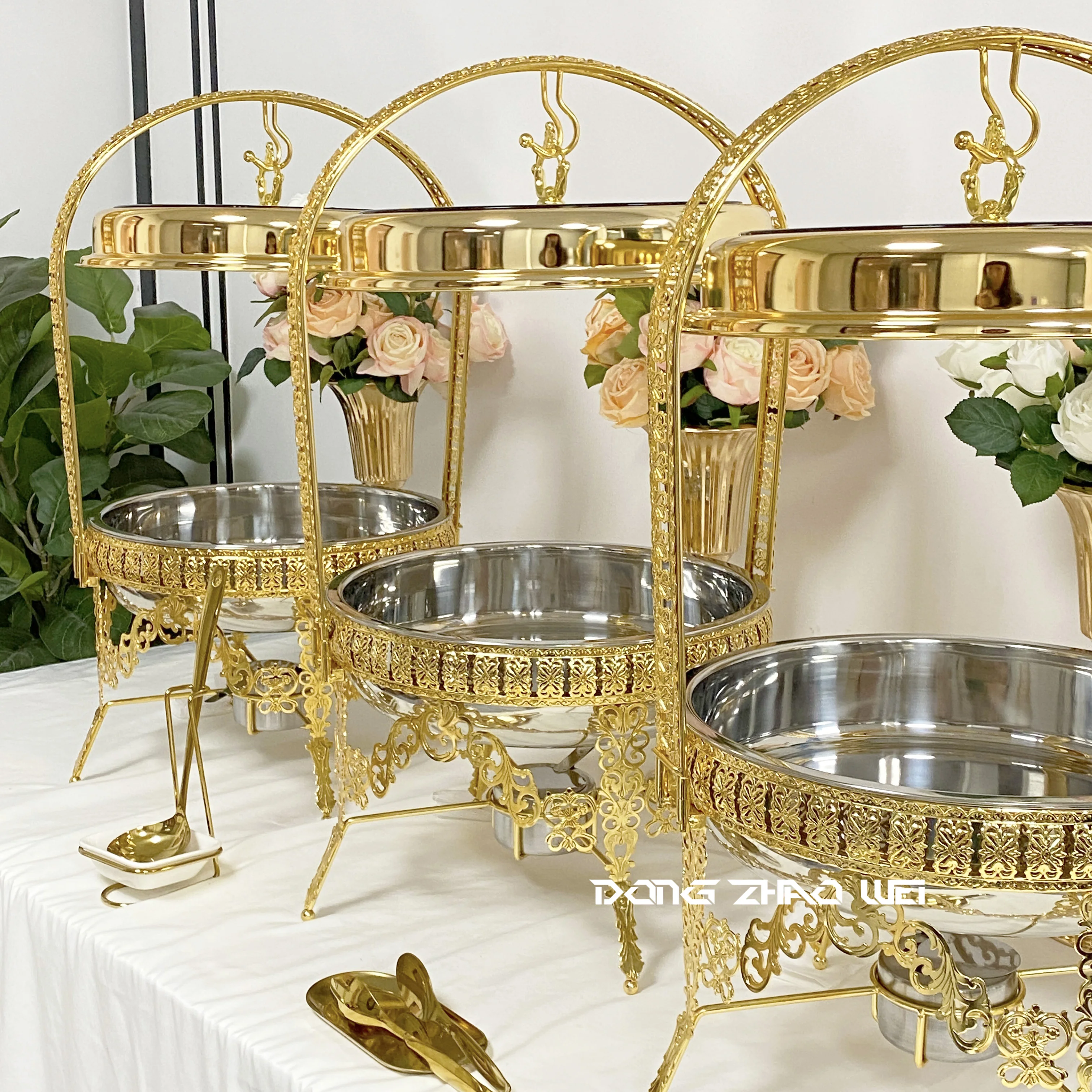 1PCS Hotel Restaurant Supplies Food Warmer Serving Buffet Catering Stainless Steel Butterfly Chaffing Chafing Dishes Buffet Set