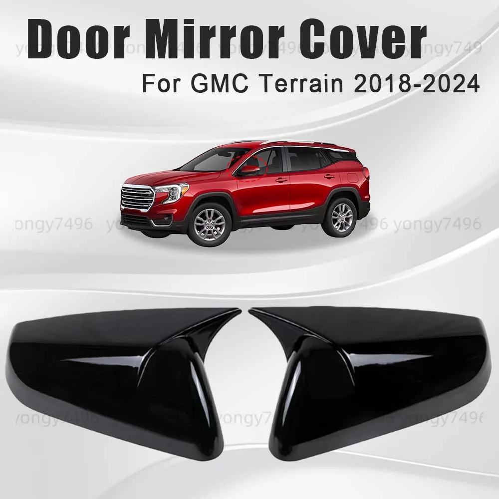 

Обновленная крышка зеркала автомобиля для GMC Terrain 2018 2019 2020 2021 2022 2023 2024, глянцевое черное углеродное волокно, автомобильные аксессуары