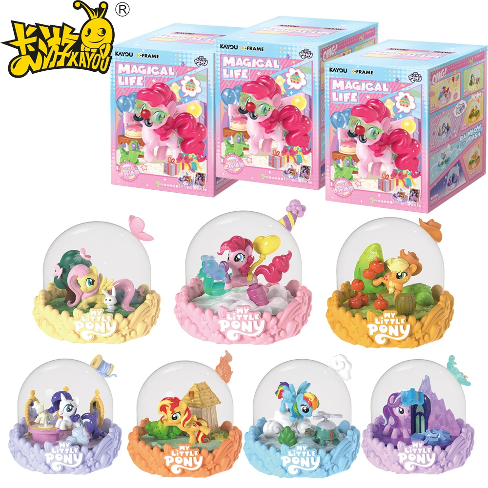 

KAYOU My Little Pony Blind Box Mini Scene Magic Life Series Pinkie Pie Toys Cute Cartoon Anime Peripheral Desktop Ornaments Gift