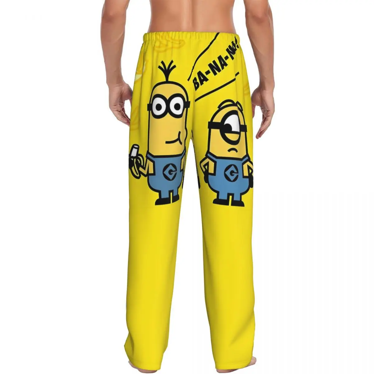 مخصص M-المنينز بيجامة السراويل ملابس خاصة للرجال حزام مطاط الأصفر كبسولة على شكل صالة النوم قيعان مع جيوب #3