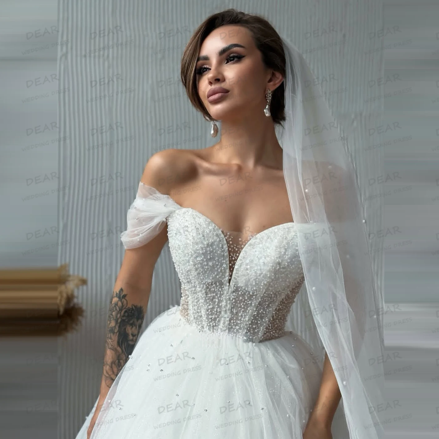 Luxury Beading Wedding Dresses A Line Women's Sweetheart Sleeveless Backless Bride Gowns Formal Vestidos De Novia Customized