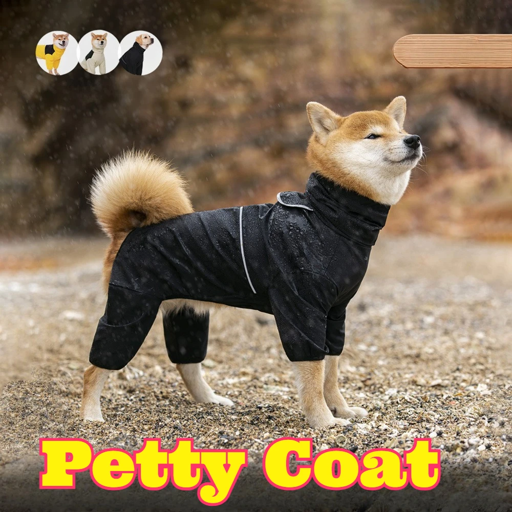 

Waterproof Windproof Dog Jacket Full Body 4 Legs Pet Raincoat Belly Cover Design Outdoor Wear Snowsuit Apparel Full Coverage Dog