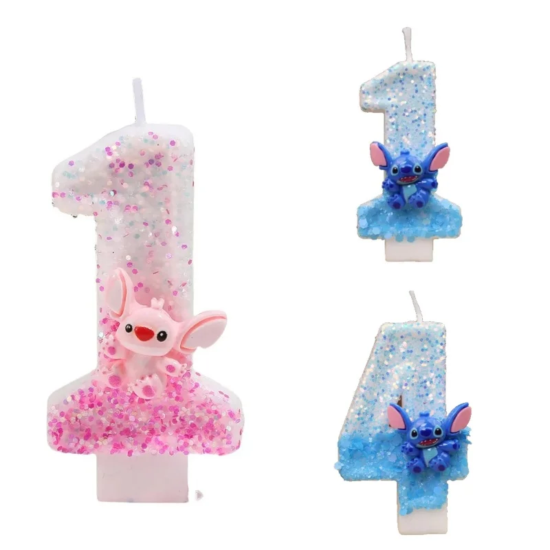 

Disney Stitch Number Birthday Candle Choose Your Age Digit (0-9) for Cake Topper Decorations Kids Birthday Party Supplies Gifts