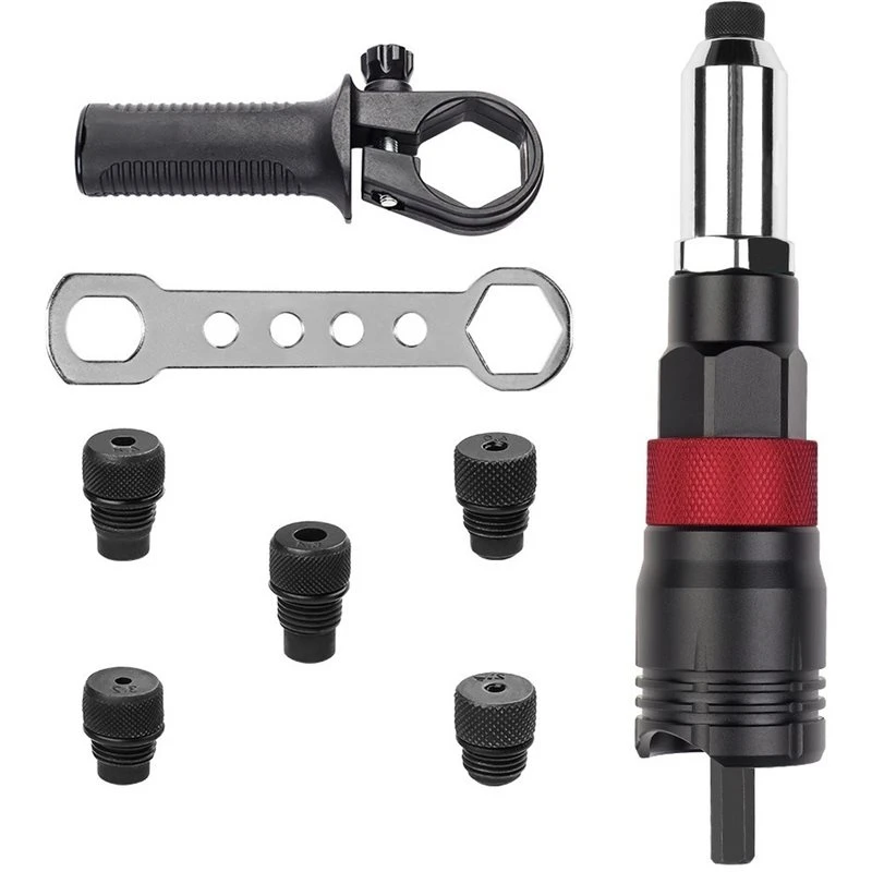 abyp-リベットツールキット-電動ドリル対応-コードレス電動リベットガンアダプター、24mm-32mm-40mm-48mm-64mm