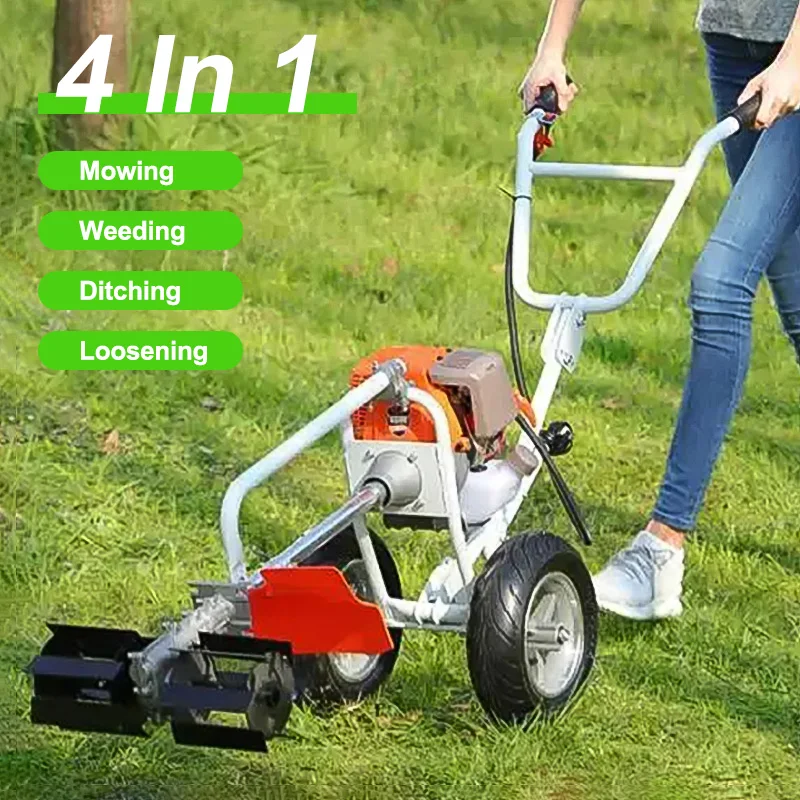 2 Stroke Engine Lawn Mower Brush Cutter 4 In 1 Multifunctional Garden Tool For Orchard Soil Cultivation Weeding And Small Farm
