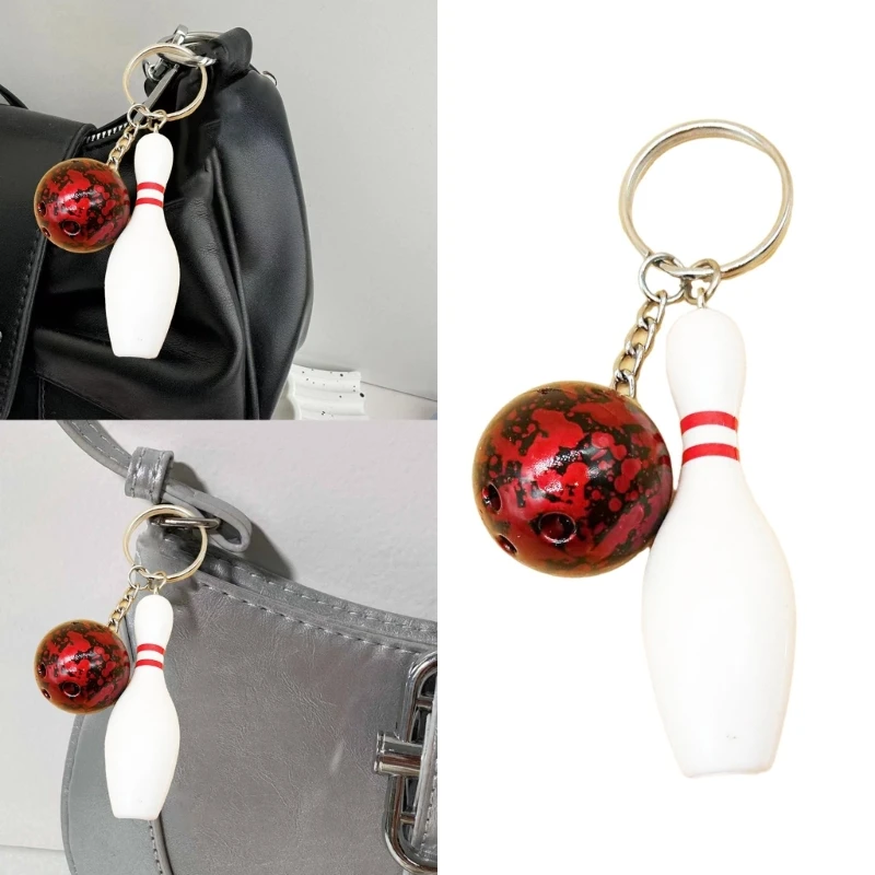 Unique Bowling Ball Design Keychain easy carry Bowling Ball Pendant Keychain for Bowling Enthusiasts Trend Individuals