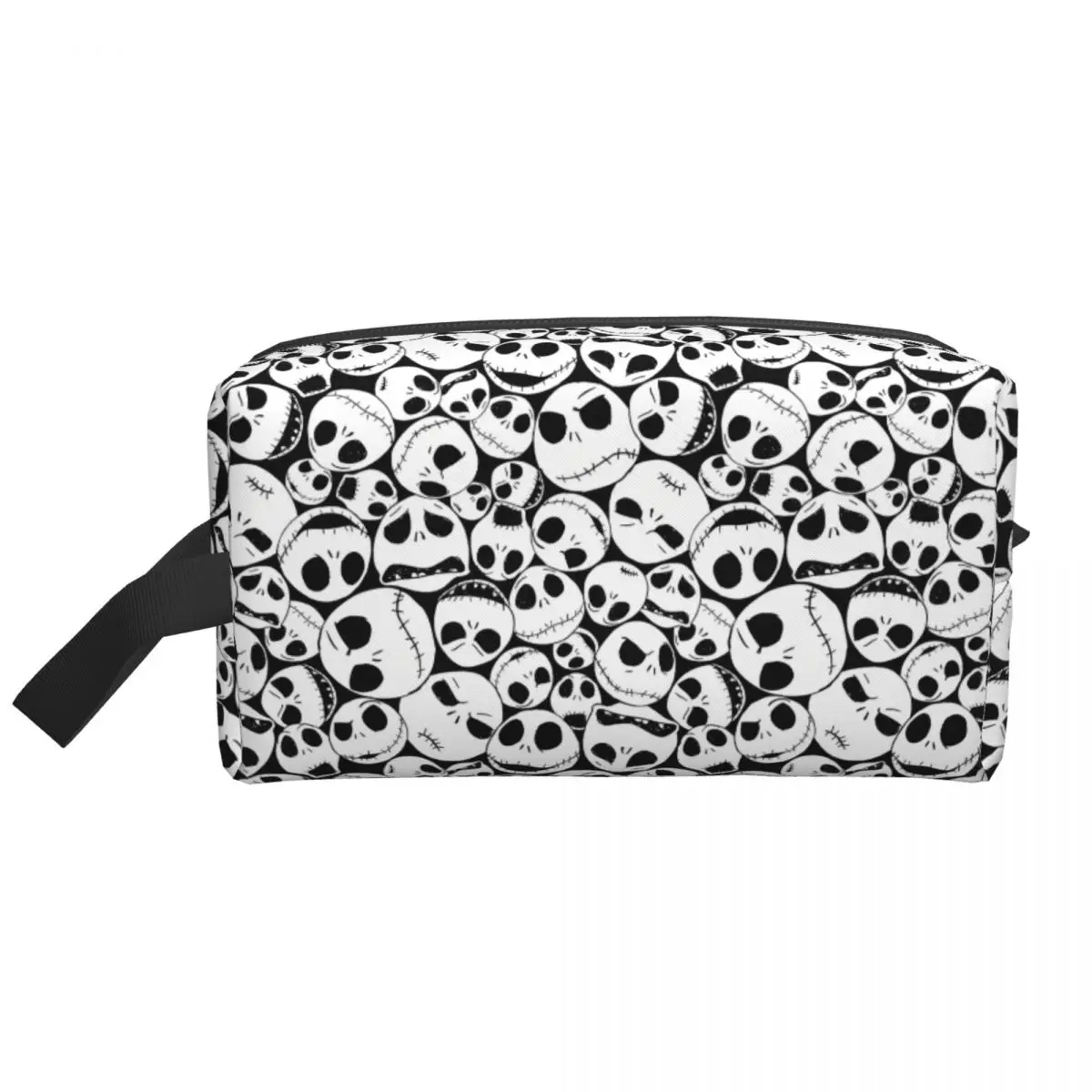 

Custom Halloween Horror Vintage Skull Jack Pattern Toiletry Bag Christmas Cosmetic Makeup Beauty Storage Dopp Kit Case