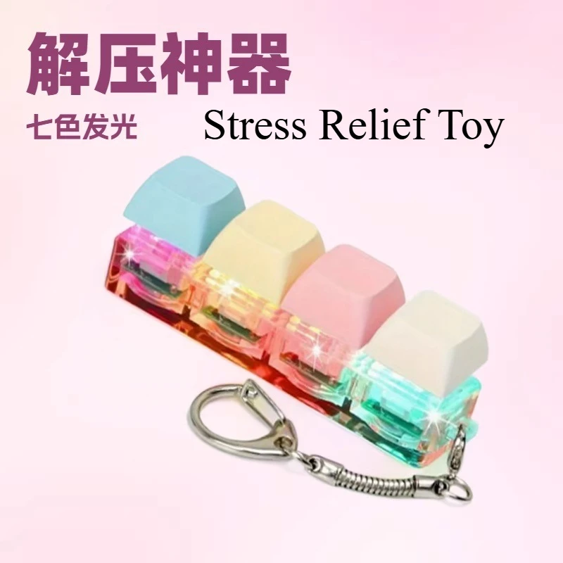 Transparenter Knopf-Fidget-Keyboard-Pop-It, Stressabbau-Spielzeug im Kreisel-Stil, Stressabbau-Handspiel für Erwachsene, Neuartiges Partygeschenk