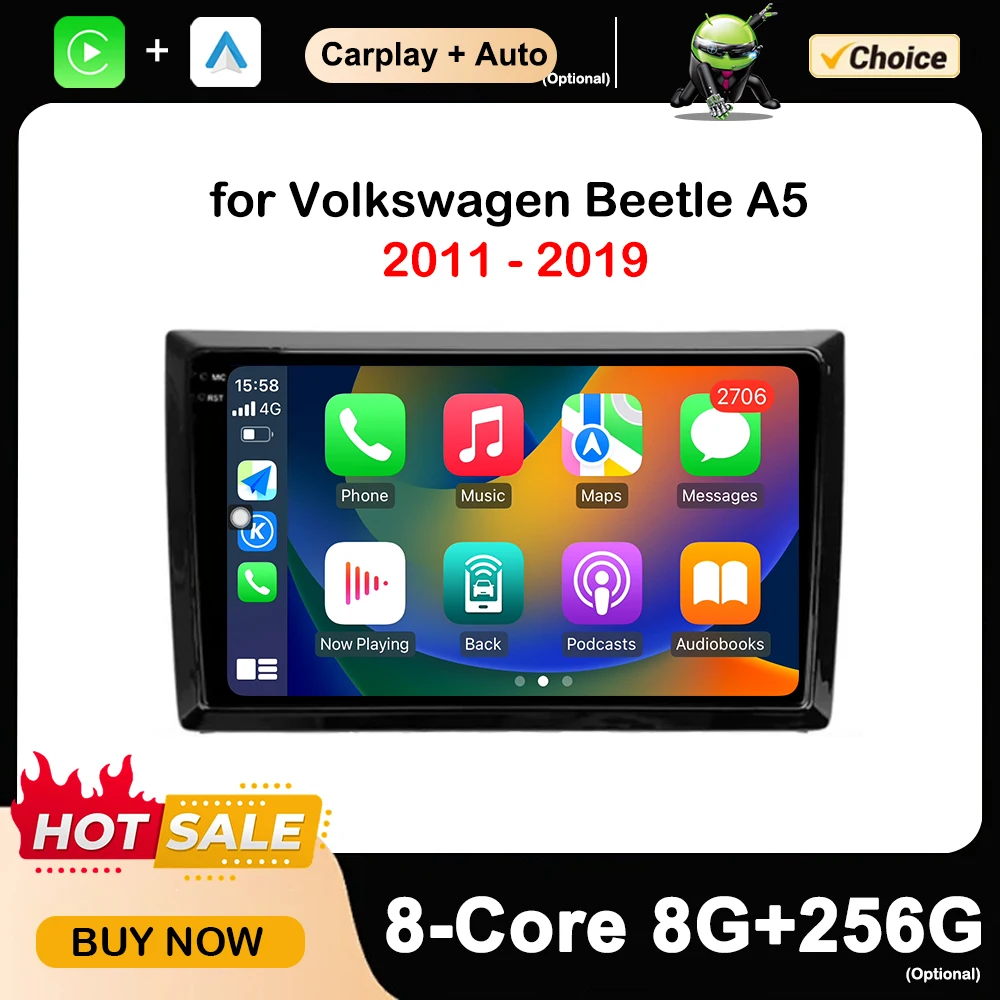 Android OS 9-calowy dla Volkswagen Beetle A5 2011-2019 Samochodowe Radio Multimedialne Odtwarzacz Wideo WiFi Auto Akcesoria RDS Bluetooth