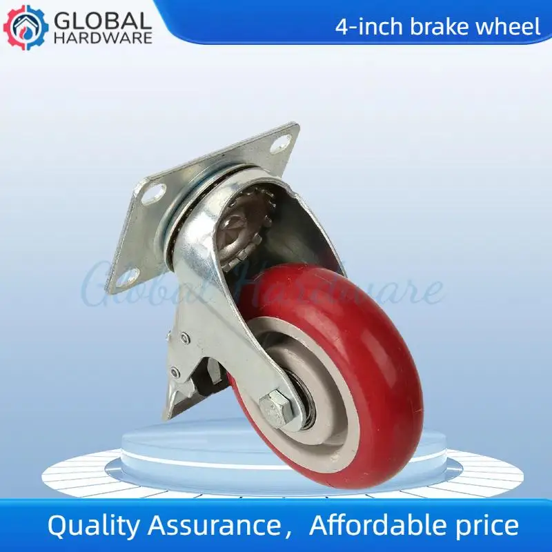 

4-дюймовые сверхмощные универсальные ролики — 360° ° Поворотный бесшумный тормоз идеально подходит для мебели, износостойкий для тележки на платформе