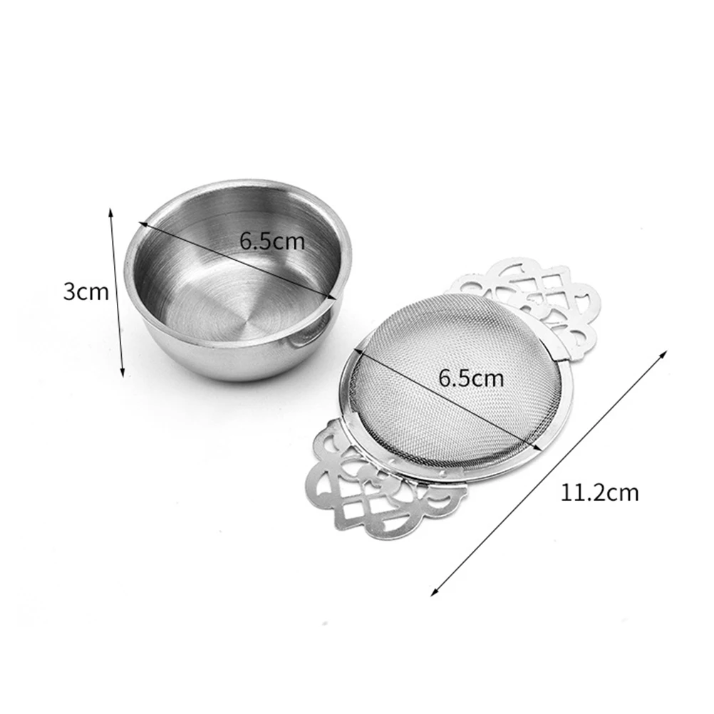 

304 Stainless Filter Tea Strainer Infuser Tool Lace Silver Brewing Basket Steel