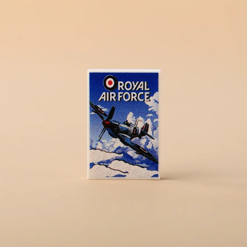 MOC – Mini briques imprimées de l'armée militaire, bloc de construction, figurines de ville, pièces, panneau d'avertissement, carte d'arme, pistolet soldat, jouets miniatures, cadeaux