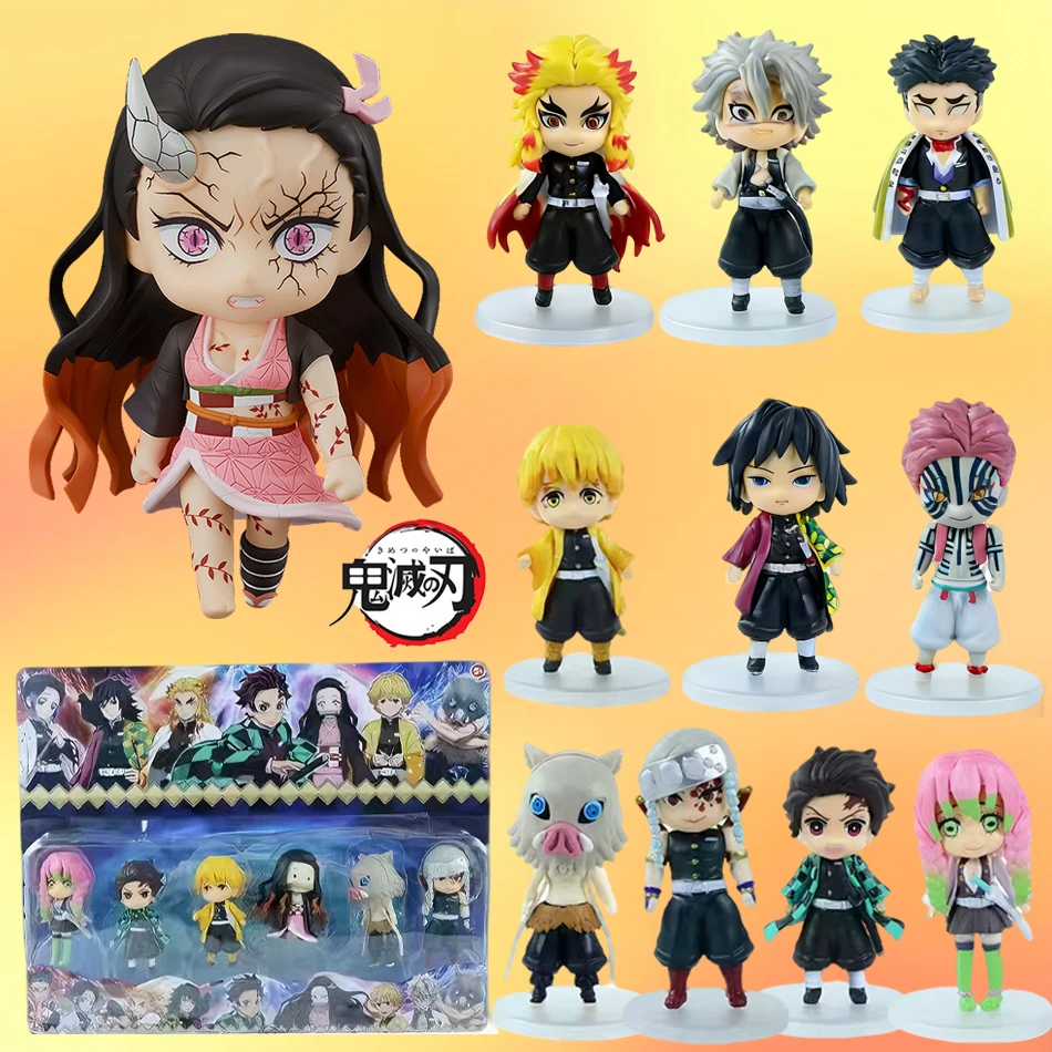 

2026Anime Demon Slayer Figure Kimetsu no Yaiba Kochou Shinobu Action Figure Kamado Tanjirou Kamado Nezuko Figurine Toys gift box
