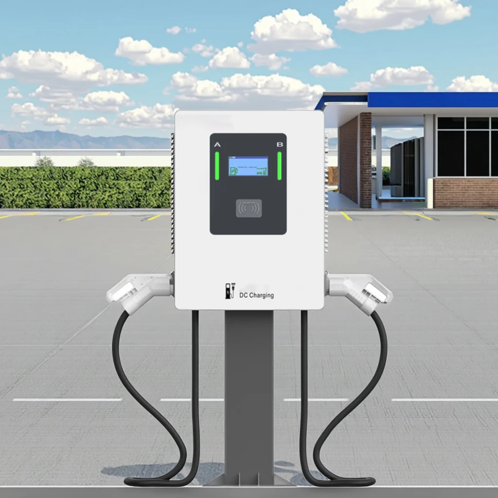 60KW DC Fast Charging Pile Electric Car EV Charger Station with Double  for Home & Commercial Industrial Use CCS GBT OCPP1.6J