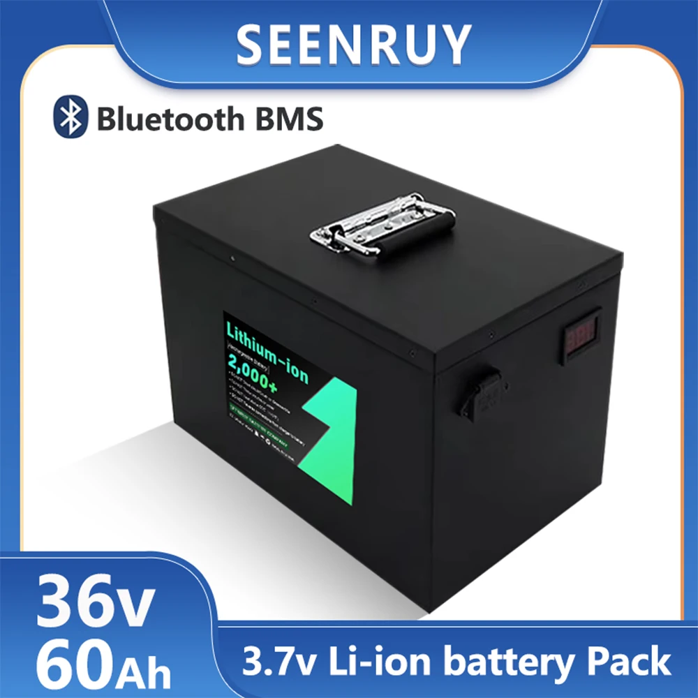 

Литий-ионный аккумулятор 3,7 В, 36 В, 60 Ач с BMS, дополнительный Bluetooth для электрического мотоцикла, электрический трехколесный велосипед и зарядное устройство 5 А