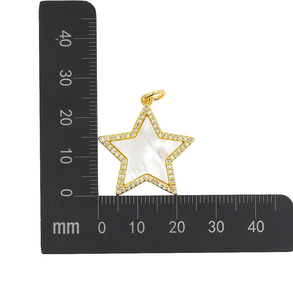 Fashion Natural Shell Star Heart Charm Pendant Necklace CZ Zircon Gold Plated Clavicle Chain For Women Girls New Trendy Jewelry