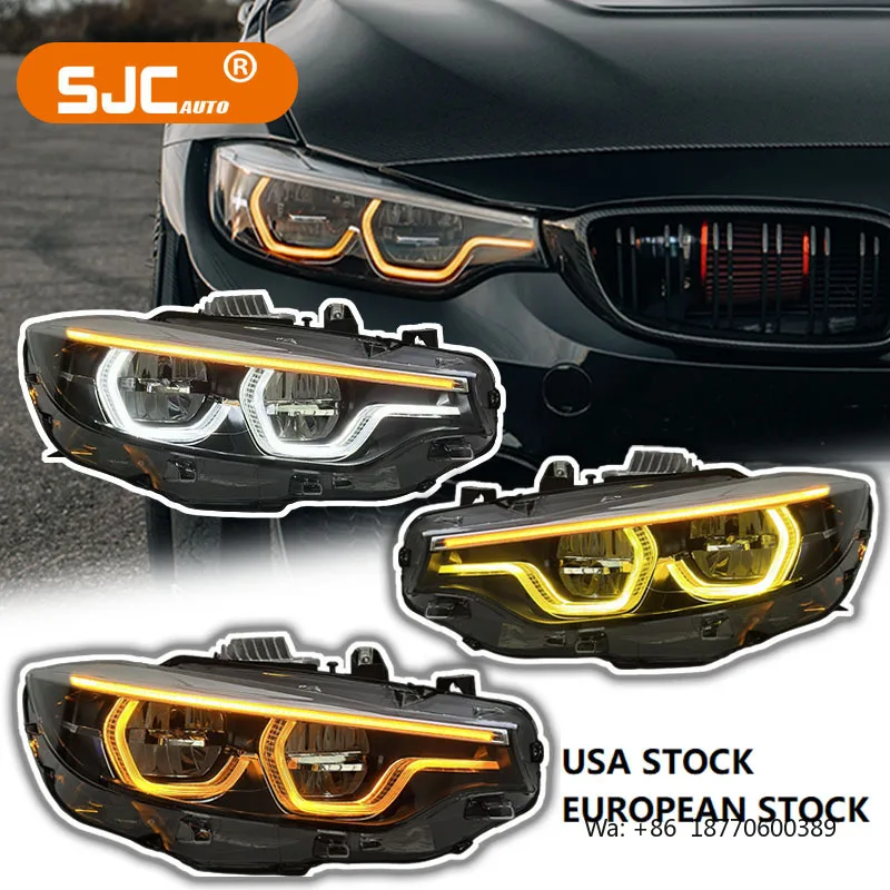 SJC V3 Original Sliver LED Headlights for BMW F32 F33 F82 M4 F80 M3 IKON Style 1:1 LED Headlamp White Yellow Amber Plug and Play