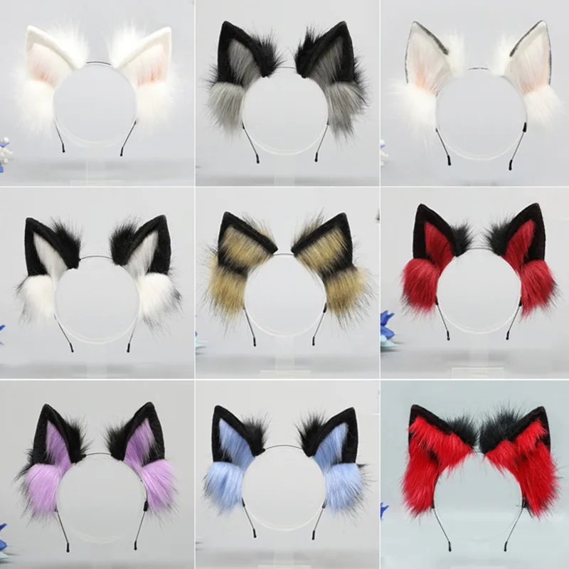 

Кошачье ухо Y2K, косплей, повязка на голову с ушками зверя, милые аксессуары, обруч для волос Bad Wolf Lone Wolf, повязка на голову, набор аксессуаров для волос