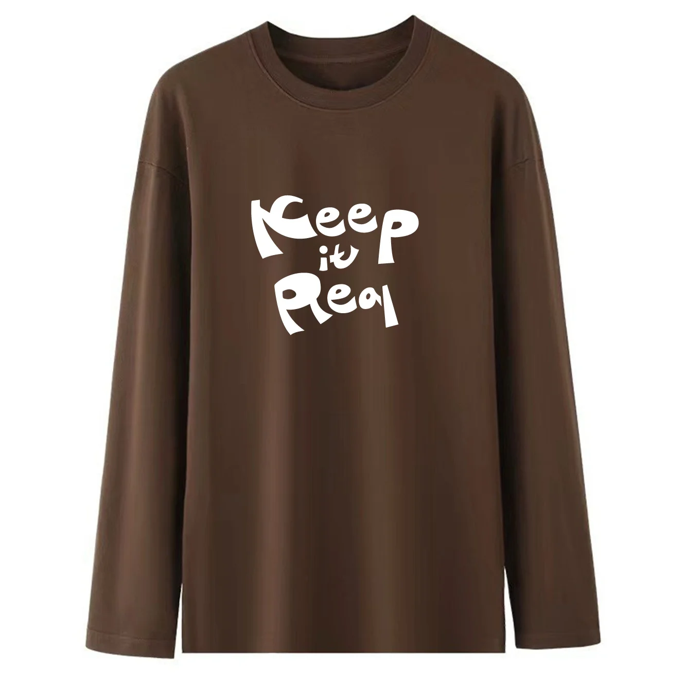 Keep It Real Black Long-Sleve T-Shirt Unisex Fashion Shirt Cotton Tee Top