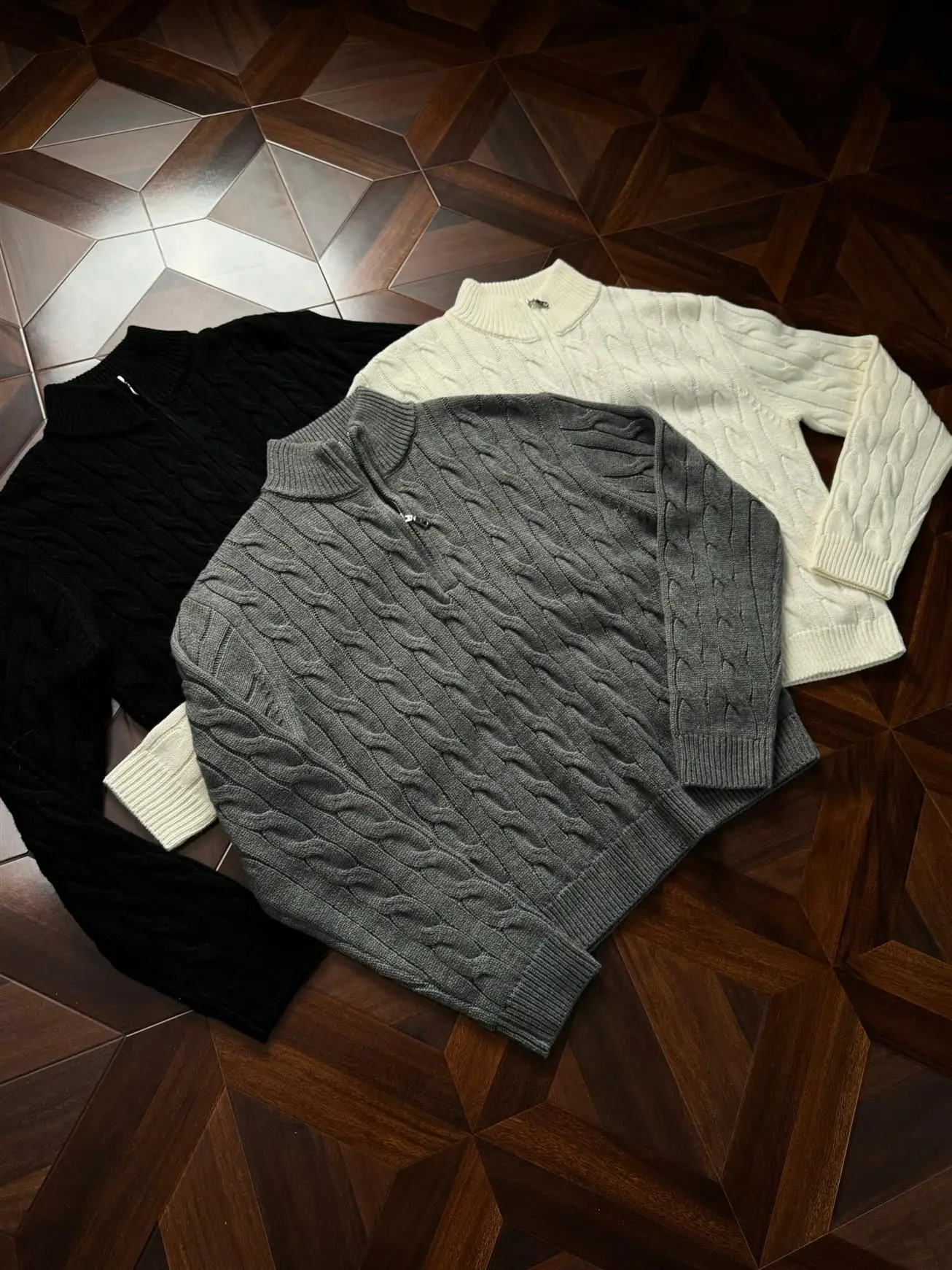 

Мужской свитер Cleanfit Bla f Zip Knitwear: свободный крой, американский ретро-стиль, высокий воротник, повседневный, с длинными рукавами, теплый