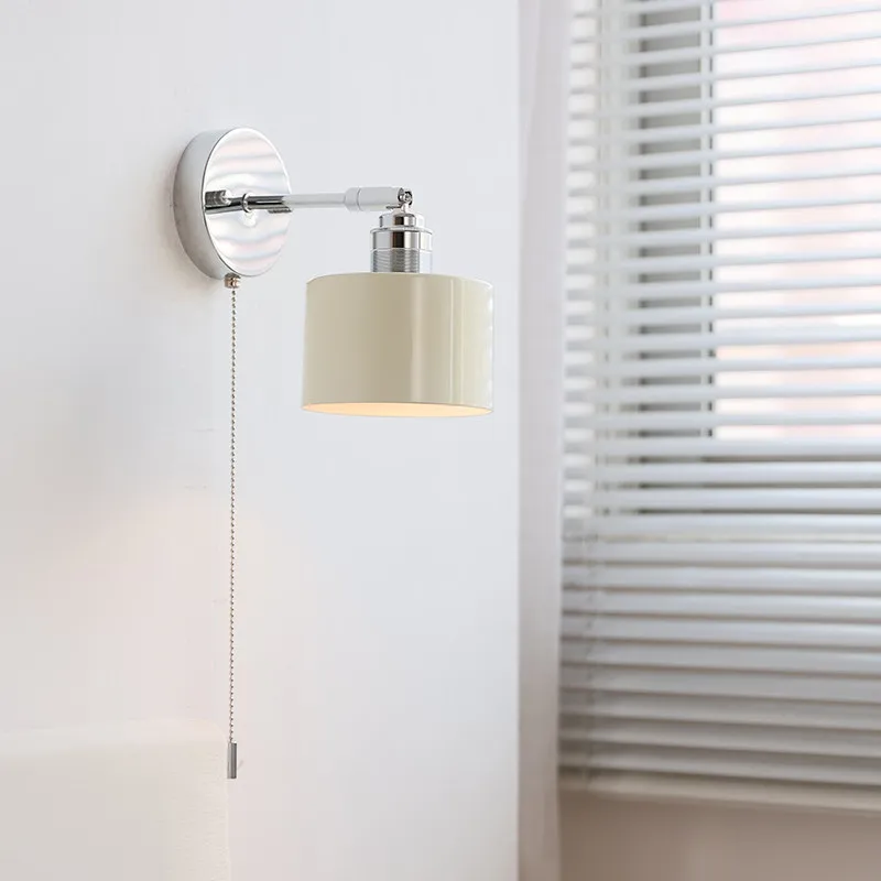 Nordic Minimalist Metal Wall Lamps Bedroom Bedside Study Hotel Homestay Corridor Stairs Modern Cream Style Pull Wire Wall Lights
