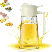 2 in 1 Oil Dispenser-Oil Sprayer,Oil Sprayer for Cooking,Food-grade 470ML Glass Oil Sprayer and Dispenser for Kitchen Cooking