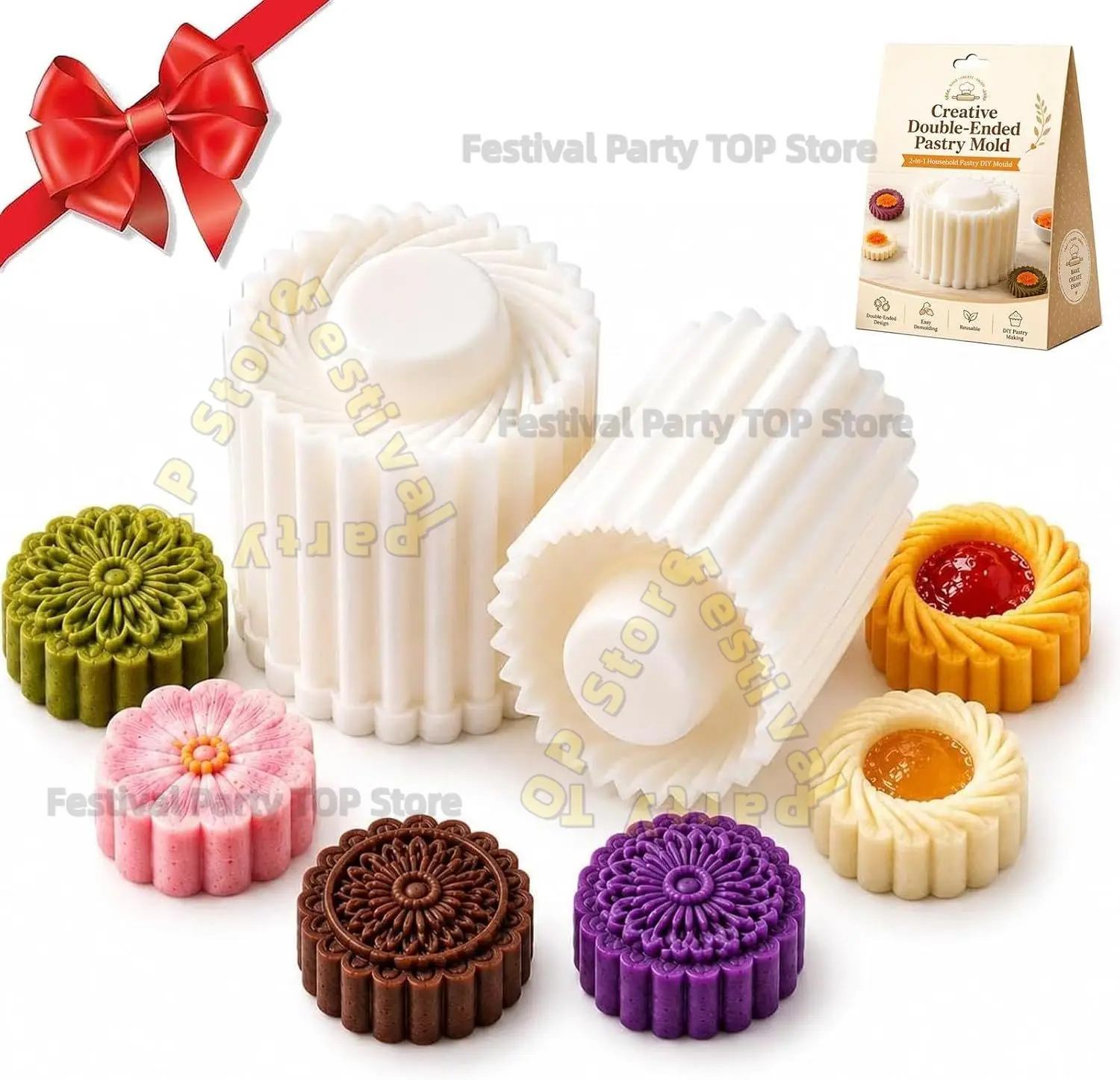 Creative Double-Ended Pastry Mold,2-in-1 Double-Sided Pastry Mold,Ideal for Household DIY Molds Baking&Festive Family Gatherings