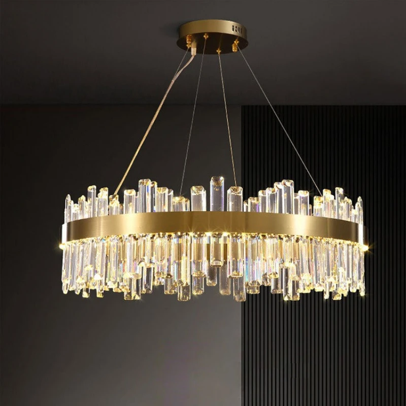 Cross-border light luxury crystal chandelier modern simple living room lamp high-end hall main lamp dining room lamp chandelier