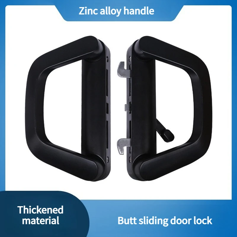 Sliding Patio Door Handle Set with for Key Easy Installation Zinc Alloy Mortise-Style Door Handle Lock White/Black