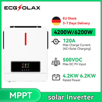 ECGSOLAX 4200W 6200W Hybrid Solar Inverter 120A Built-in MPPT Solar Controller 24VDC Off-Grid Inverter Charger Pure Sine Wave