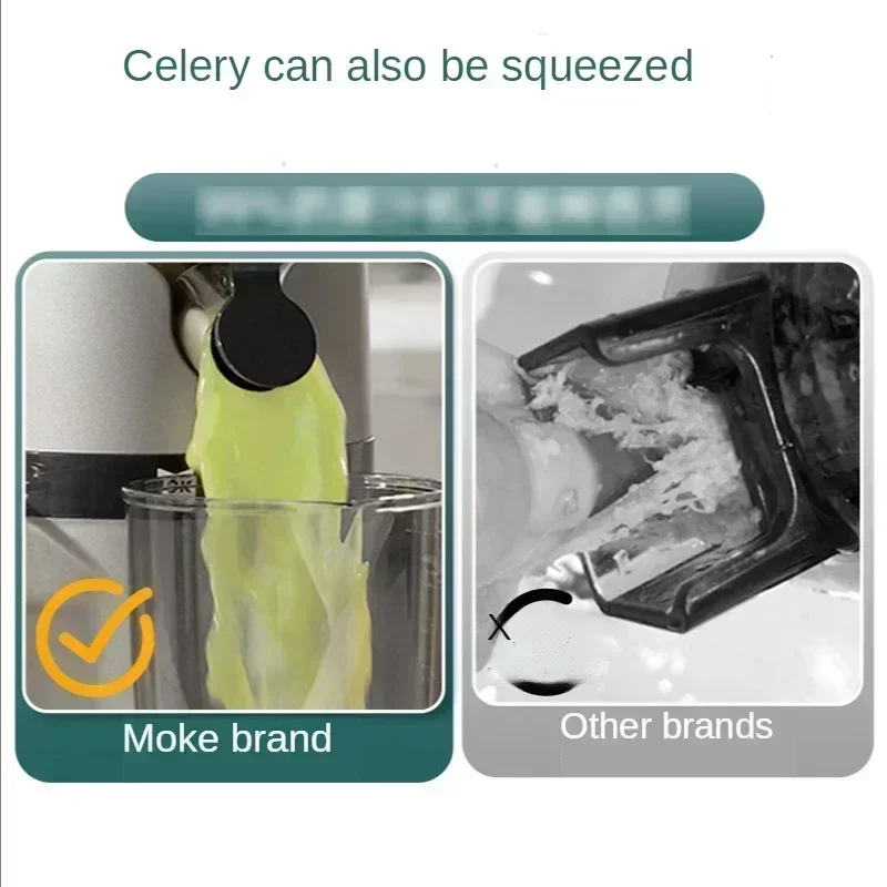 Electric Fruit Juicer Machine New Large Caliber Slow Juicer Screw Cold Press Extractor Slag Juice Separation Filter-Free