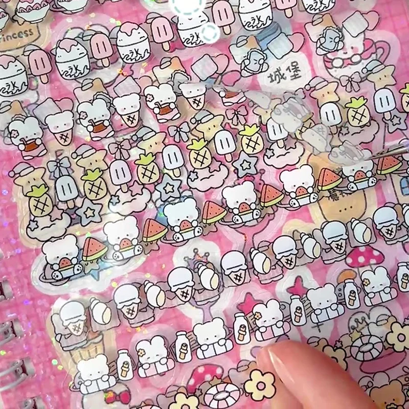 كتاب ملصق صغير محمول باليد مجلة ورقية لطيفة مواد تزيين ملصقات Kawaii سجل الحجز INS القرطاسية
