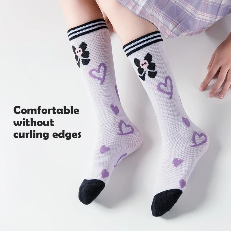 Sanrio Kuromi Socks Children\'s Pure Cotton Long Stockings Dance Stockings Japanese Style JK Lolita Cute Girl Sweet Accessories