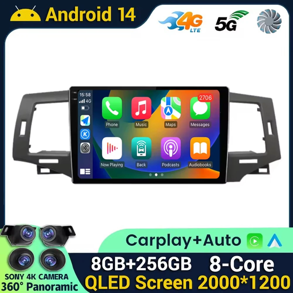 

For Toyota Corolla 9 E120 2004 2005 2006 Car Radio Multimedia Carplay Android 14 Auto CarPlay Multimedia GPS Player 2 Din